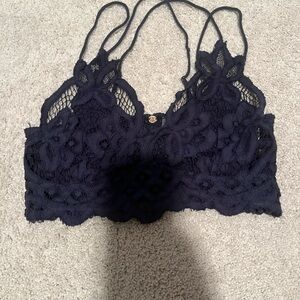 FP Movement by Free People Black Floral Lace Bralette
